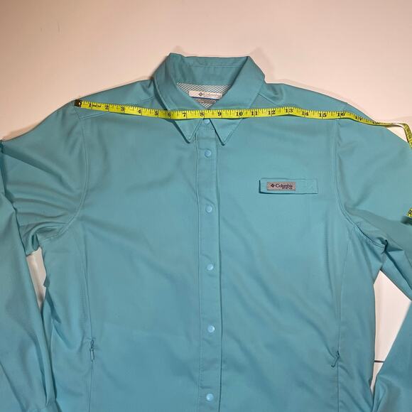 Columbia PFG Tamiami II Long Sleeve Fishing Shirt Women’s M Turquoise Vented UPF - Picture 3 of 11
